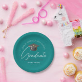 Moderne Aquamarin Graduate Custom Graduate Party Pappteller (Party)