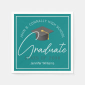 Moderne Aquamarin Graduate Custom Graduate Party Serviette (Vorderseite)
