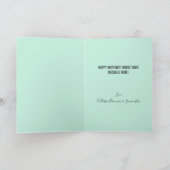 Moderne Aquamarin Minze Grün 12 Foto Geburtstag Karte (Innenseite)
