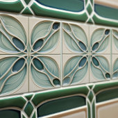 Moderne Aquamarin Taupe Abstrakt Fliese