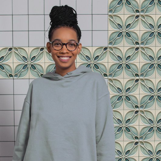 Moderne Aquamarin Taupe Abstrakt Fliese