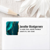 Moderne Aquamarine Agate & Gold Ribbon auf Weiß (Insitu)