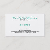 Moderne Aquamarine Aloe Vera Einfache Illustration Visitenkarte (Rückseite)