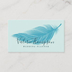 Moderne aquamarine Aqua-Blue-Chic-BHO-Feder Visitenkarte