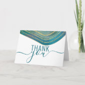 Moderne Aquamarine Aquarellfarben dank Karte (Vorderseite)