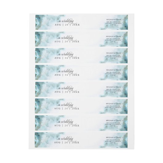 Moderne Aquamarine Aquarellmoos Agate BarefootBrid (Bogen)