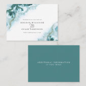 Moderne Aquamarine Aquarellmoos Agate BarefootBrid Visitenkarte (Vorne/Hinten)