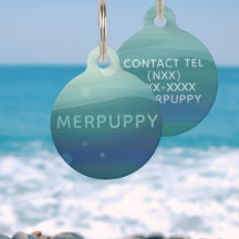 Moderne Aquamarine Aquarellwellen Meeresgrüner Hun