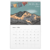 Moderne Aquamarine Bergspitzen-Art-Logos und Motiv Kalender (Mär 2026)
