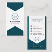 Moderne Aquamarine Berufliche Logos Soziale Symbol Visitenkarte (Vorne/Hinten)