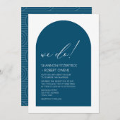 Moderne Aquamarine Blaue Arche Einladung (Vorne/Hinten)