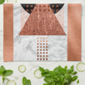 Moderne, Aquamarine, blaue, geometrische Muster au Geschirrtuch (Gefaltet)