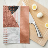 Moderne, Aquamarine, blaue, geometrische Muster au Geschirrtuch (Viertel Falte)