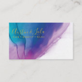 Moderne Aquamarine Blaue Lila Abstrakte Kunst Visitenkarte (Vorderseite)