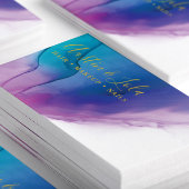 Moderne Aquamarine Blaue Lila Abstrakte Kunst Visitenkarte