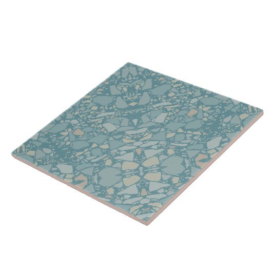 Moderne, Aquamarine blaue Terrazzo-Wirkung Fliese (Seite)