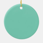 Moderne Aquamarine, blaue und rosafarbene Weihnach Keramik Ornament (Hinten)