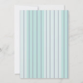 Moderne Aquamarine Blue Gray Stripes Beach Hochzei Einladung (Rückseite)