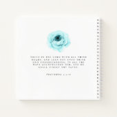 Moderne Aquamarine Blue Sermon Notes Custom Year & Notizblock (Rückseite)