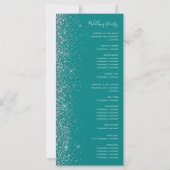 Moderne Aquamarine Blue Silver Glitzer Edge Weddin (Rückseite)