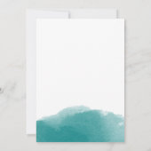 Moderne Aquamarine Blue Watercolor Scripte Engagem Einladung (Rückseite)