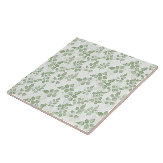 Moderne Aquamarine botanische Blätter Fliese (Seite)