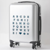 Moderne Aquamarine Briefe | Monogram Alphabet Stic Aufkleber (Koffer)