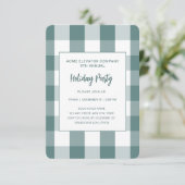 Moderne Aquamarine Buffalo Karo Feierliche Einladu Einladung (Stehend Vorderseite)