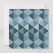 Moderne aquamarine Dreieck-Schnurrbart-Baby-Dusche Einladung (Rückseite)