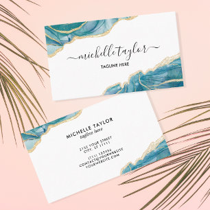 Moderne Aquamarine Elegante Makeup Artist Schöne L Visitenkarte