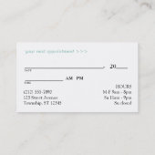 Moderne aquamarine elegante terminkarte (Rückseite)