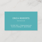 Moderne Aquamarine Feather Rose Gold Schere Friseu Visitenkarte (Rückseite)