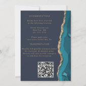 Moderne Aquamarine Geode Rubin Agate Chic Hochzeit Einladung (Rückseite)