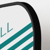 Moderne Aquamarine Geometrie Pickleball Schläger (Linke Seite)