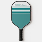 Moderne Aquamarine Geometrie Pickleball Schläger (Rückseite)