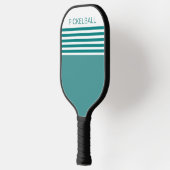Moderne Aquamarine Geometrie Pickleball Schläger (Links)