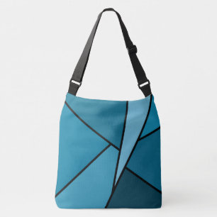 Moderne Aquamarine geometrische Formen für Allroun Tragetaschen Mit Langen Trägern