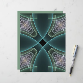 Moderne Aquamarine geometrische Fraktal-Grafik