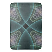 Moderne Aquamarine geometrische Fraktal-Grafik Badematte (Vorderseite Vertikal)
