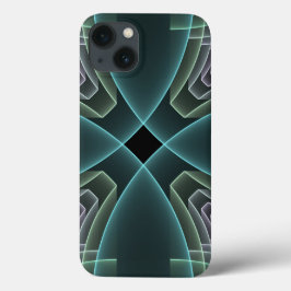 Moderne Aquamarine geometrische Fraktal-Grafik Case-Mate iPhone Hülle