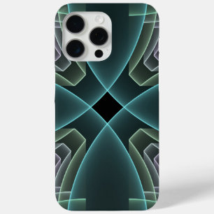 Moderne Aquamarine geometrische Fraktal-Grafik Case-Mate iPhone Hülle