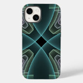 Moderne Aquamarine geometrische Fraktal-Grafik Case-Mate iPhone Hülle (Rückseite)