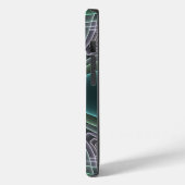 Moderne Aquamarine geometrische Fraktal-Grafik Case-Mate iPhone Hülle (Rückseite / Links)