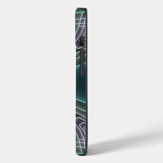 Moderne Aquamarine geometrische Fraktal-Grafik Case-Mate iPhone Hülle (Rückseite / Links)