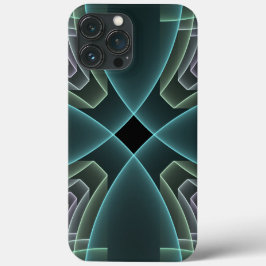 Moderne Aquamarine geometrische Fraktal-Grafik Case-Mate iPhone Hülle
