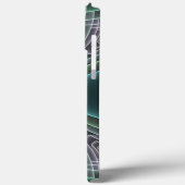 Moderne Aquamarine geometrische Fraktal-Grafik Case-Mate iPhone Hülle (Rückseite / Links)