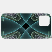 Moderne Aquamarine geometrische Fraktal-Grafik Case-Mate iPhone Hülle (Rückseite (Horizontal))