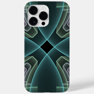 Moderne Aquamarine geometrische Fraktal-Grafik Case-Mate iPhone 14 Pro Max Hülle