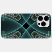 Moderne Aquamarine geometrische Fraktal-Grafik Case-Mate iPhone Hülle (Rückseite (Horizontal))