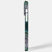 Moderne Aquamarine geometrische Fraktal-Grafik Case-Mate iPhone Hülle (Rückseite / Links)